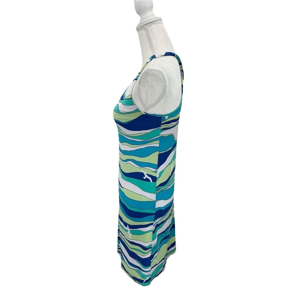 Tori Richard Honolulu Hawaii Wave Print Seagulls Blue Green Midi Dress Size XS - Picture 4 of 10